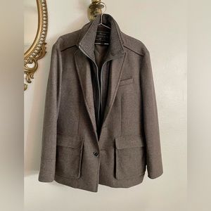 Jos A Bank reserve 1905 wool blend plaid outerwear fitted coat jacket large mens